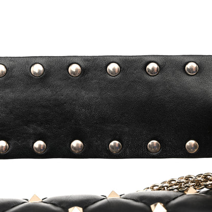 Valentino Garavani Lambskin VLTN Print Medium Rockstud Spike Shoulder Bag Black 18 of 18