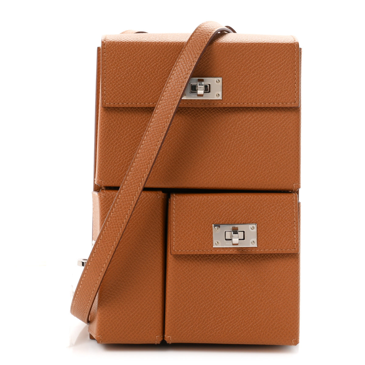 Hermes Epsom Kelly Multi Pocket Pochette To Go Gold 1 of 11
