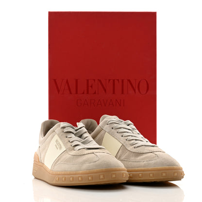 Valentino Garavani Suede Calfskin Womens Upvillage Low Top Sneakers 38 Beige Ivory 10 of 10