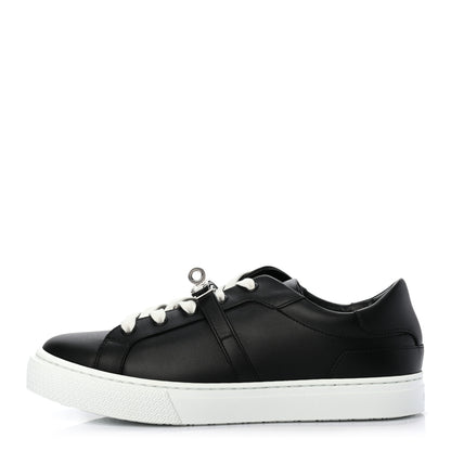 Hermes Calfskin Day Sneakers 37.5 Black 1 of 9