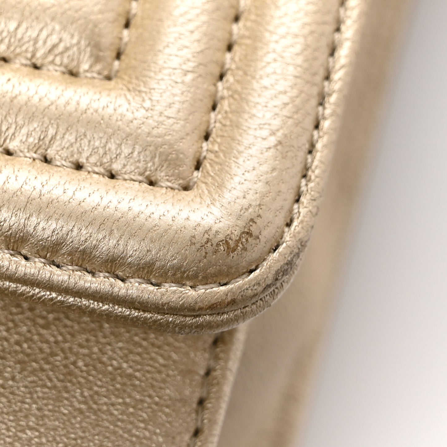 Metallic Lambskin Medium Golden CC Boy Flap Dark Gold