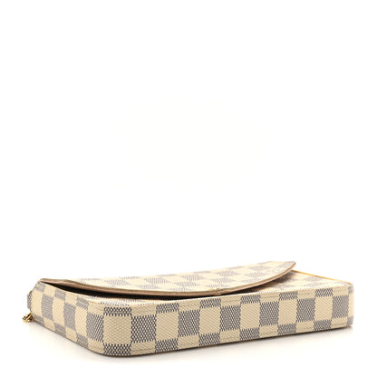 Louis Vuitton Damier Azur Pochette Felicie Chain Wallet Rose Ballerine 5 of 19