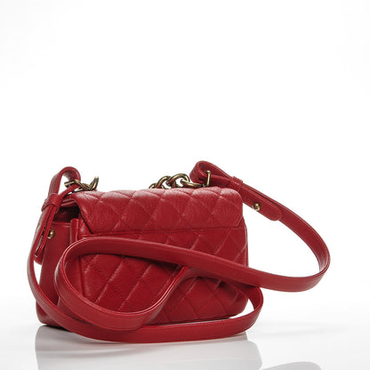 Chanel Shiny Sheepskin Quilted Mini Trapezio Flap Red 3 of 8