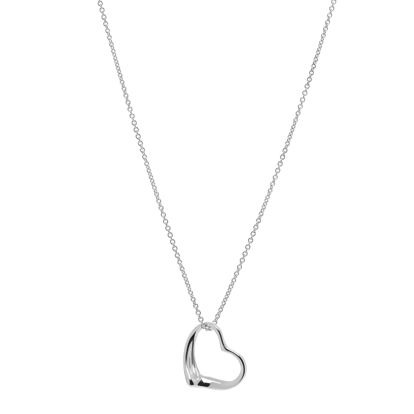 Sterling Silver 22mm Elsa Peretti Open Heart Pendant Necklace