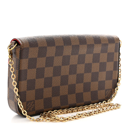 Louis Vuitton Damier Ebene Pochette Felicie Chain Wallet 4 of 13
