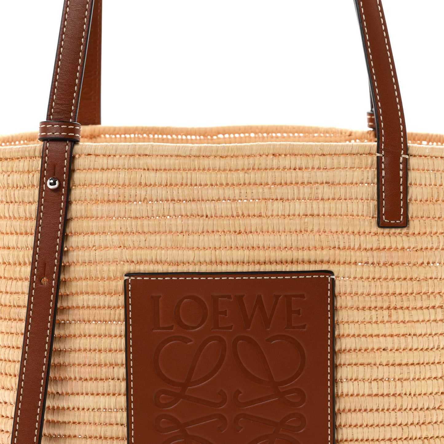 Raffia Small Square Basket Tote Bag Natural Tan