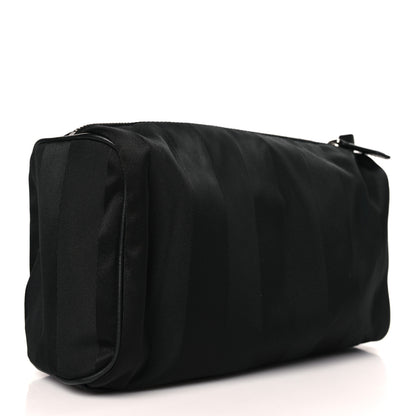 Fendi Recycled Nylon Vitello Grace Light Pequin Logo Travel Pouch Black Sunflower 3 of 8