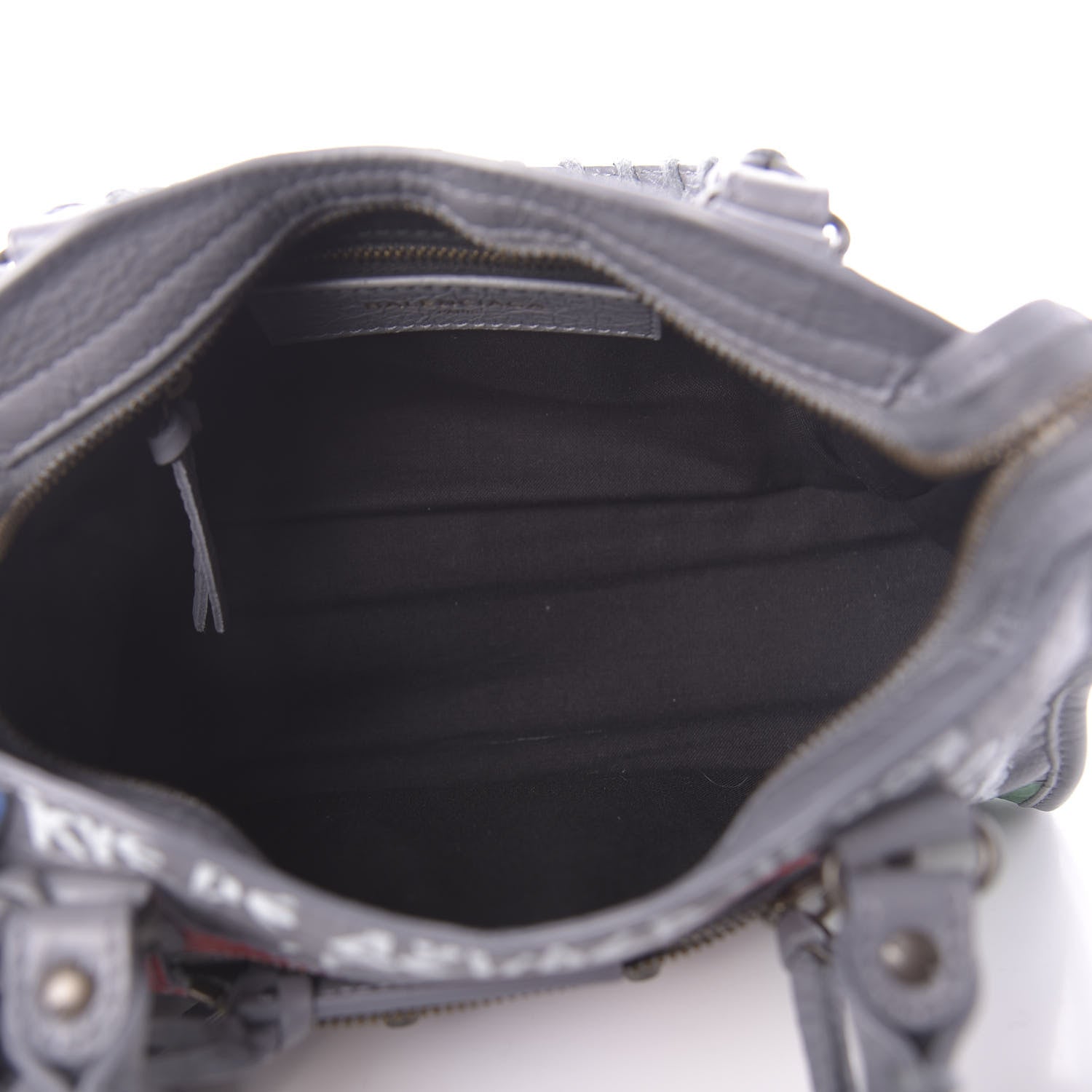 Balenciaga Agneau Classic Hardware Graffiti Mini City Grey 7 of 12