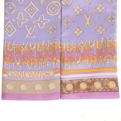 Louis Vuitton Silk Monogram Map Bandeau Lilac Mango 3 of 5