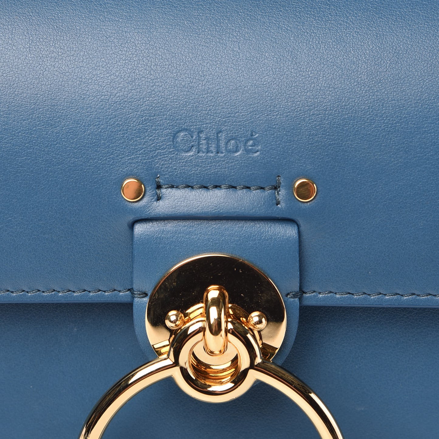 Calfskin Small Tess Bag Vinyl Blue