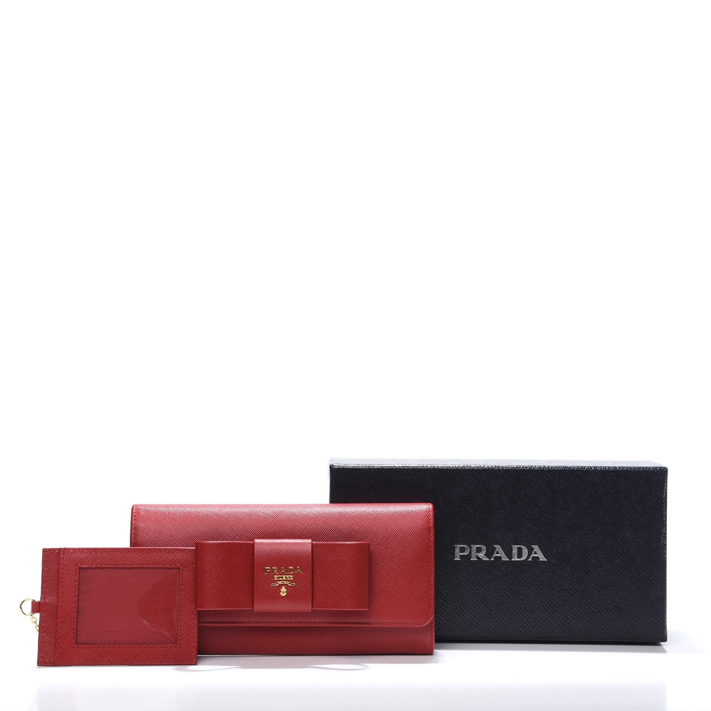 Saffiano Fiocco Bow Continental Wallet Fuoco