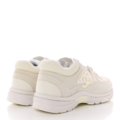 Chanel Calfskin Mixed Fibers CC Sneakers 36 White 4 of 10