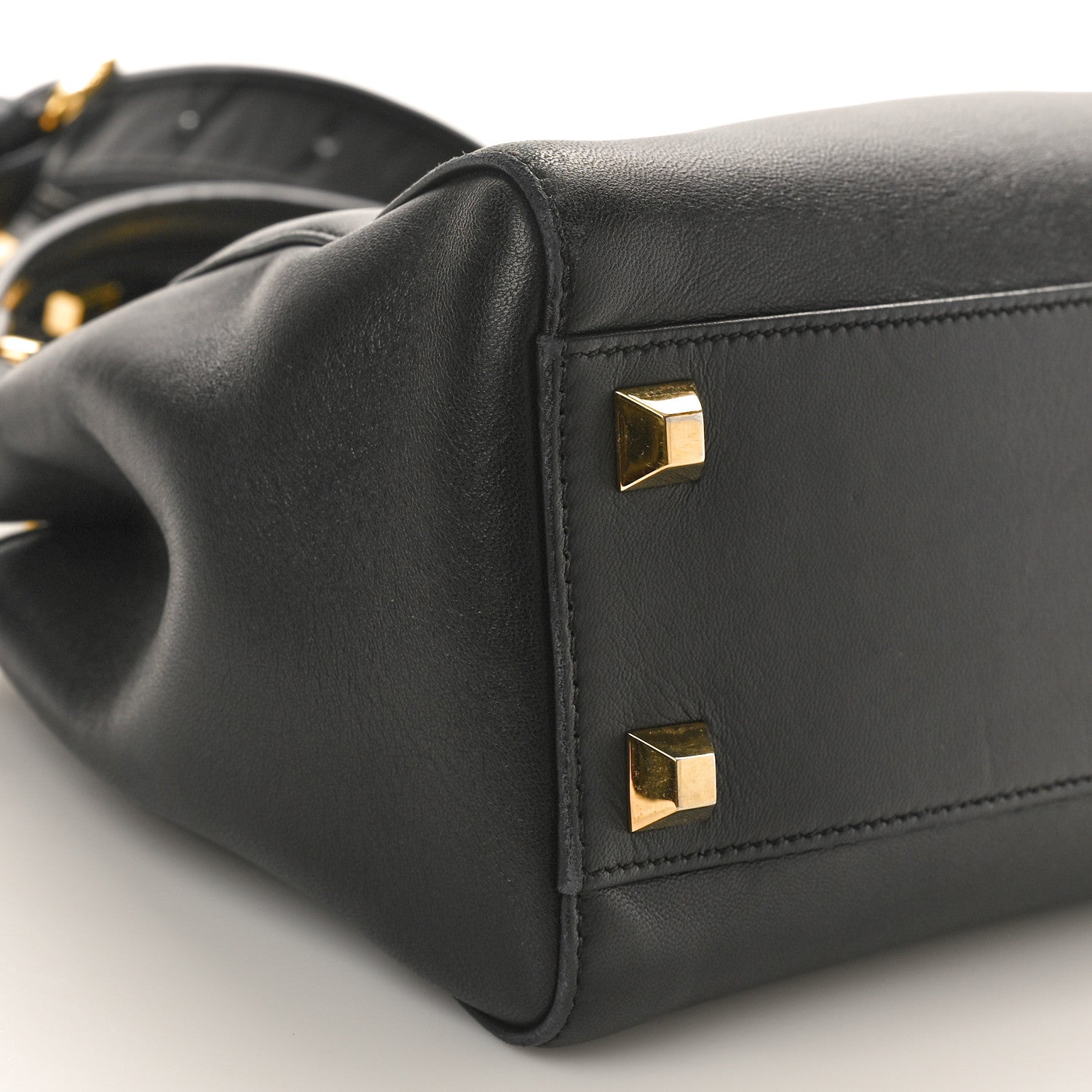 Fendi Nappa Studded Mini Peekaboo Iconic Satchel Black 9 of 12