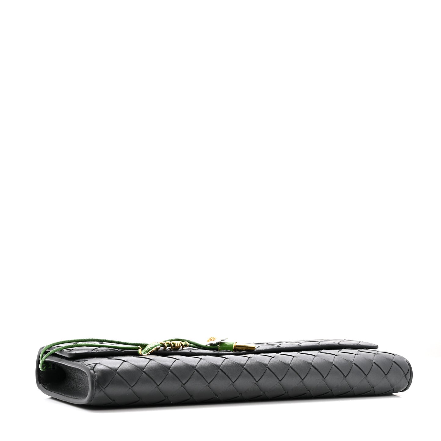 Nappa Intrecciato Enamel Long Andiamo Top Handle Daisy Clutch Ardoise