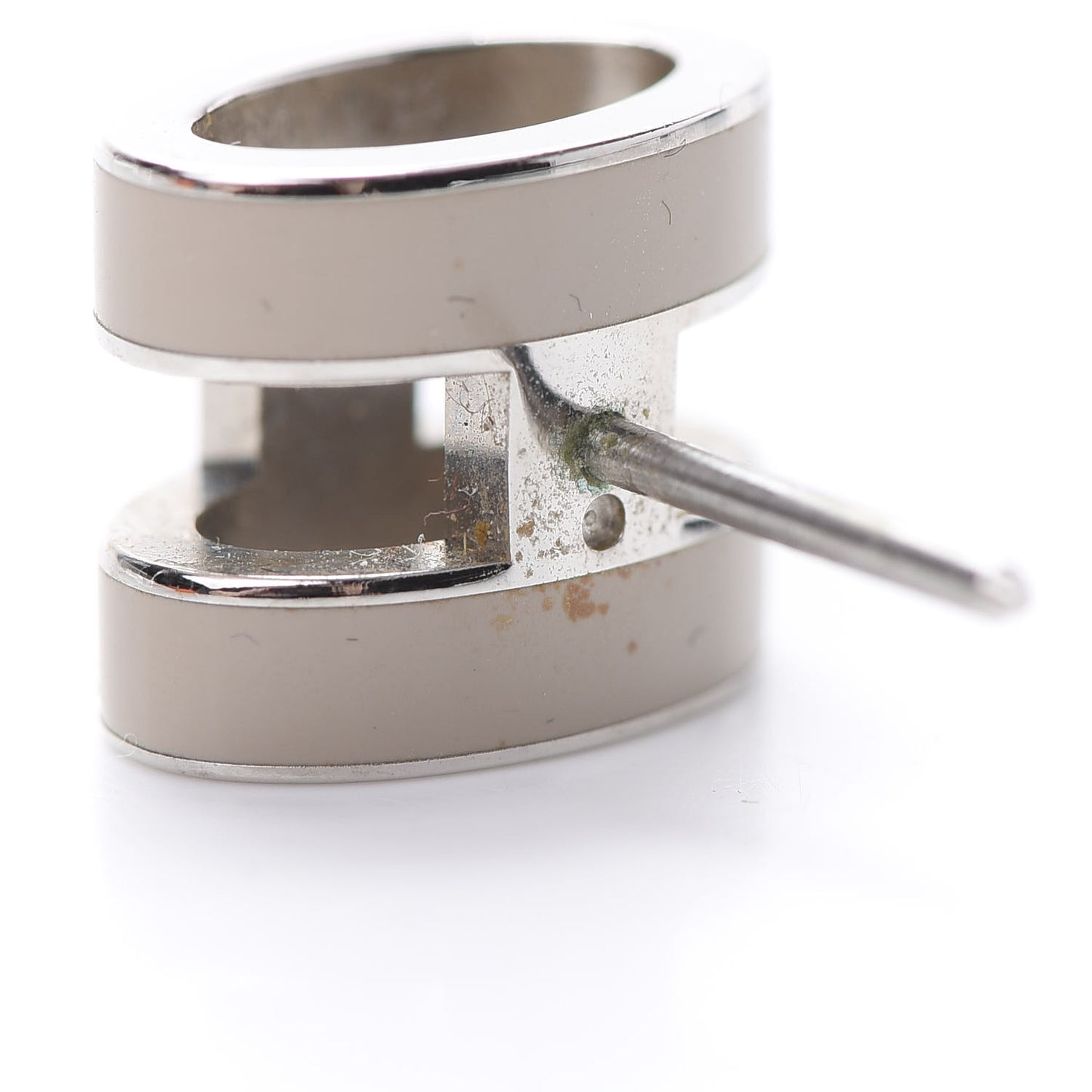 Palladium Lacquered Pop H Earrings Marron Glace