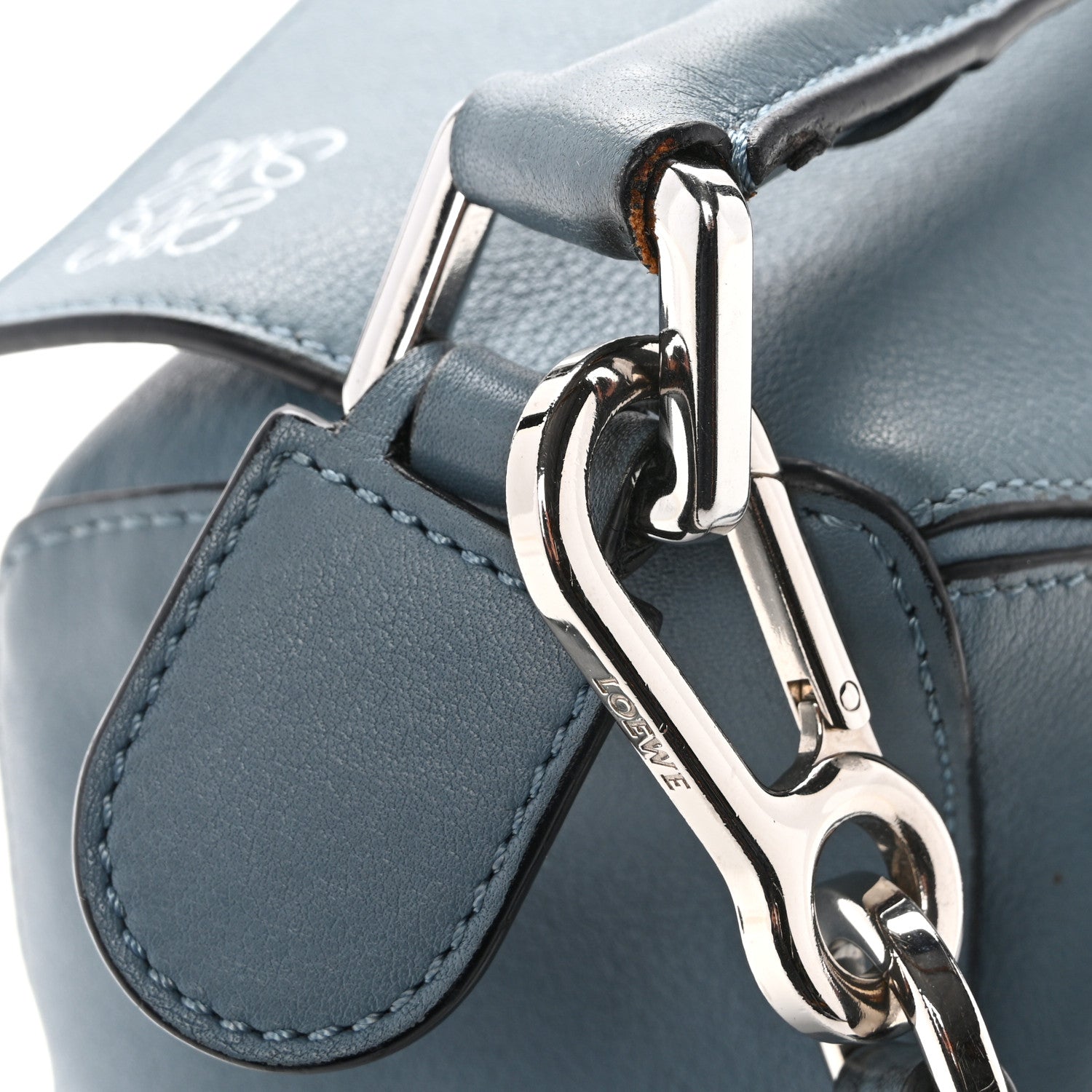 Loewe Calfskin Small Puzzle Bag Stone Blue 1893595 – FASHIONPHILE