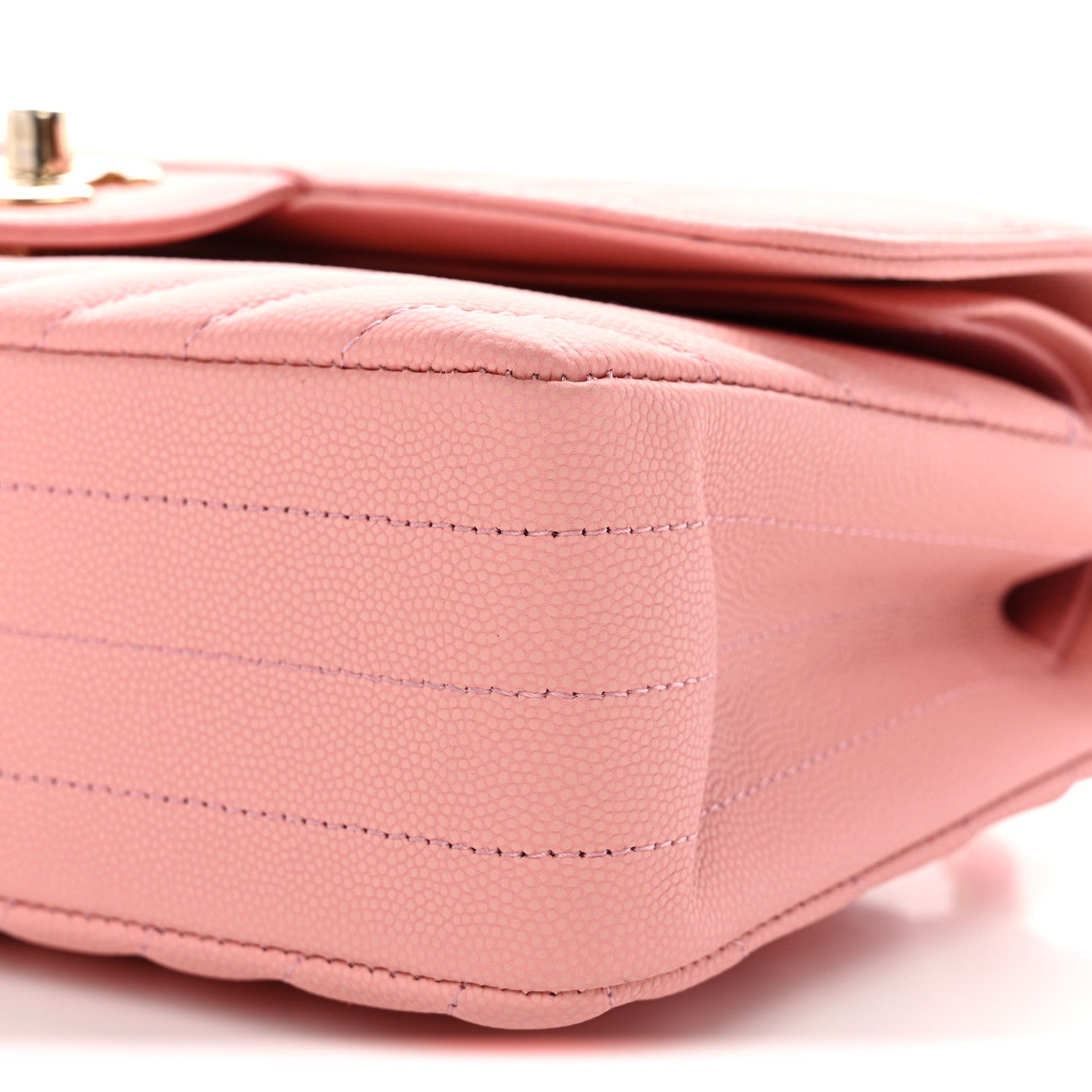 Chanel Caviar Chevron Quilted Small Double Flap Pink 10 of 11