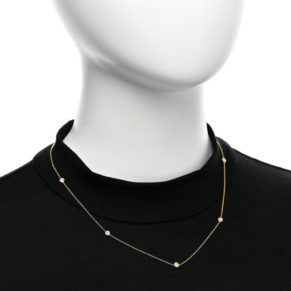 Roberto Coin 18K Yellow Gold Diamond .25ct Diamonds By The Inch Five Station Necklace 2 of 4