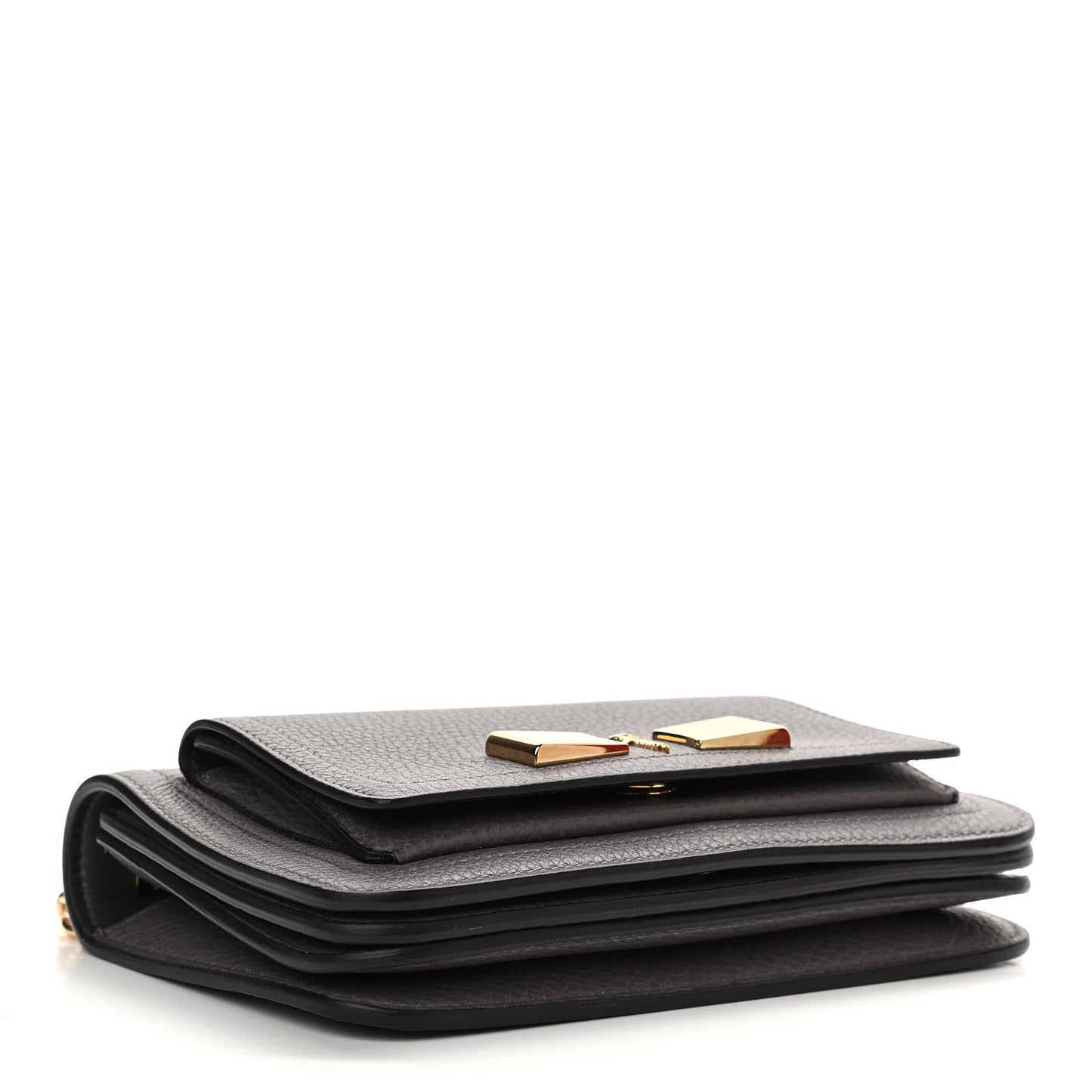 Pebbled Calfskin Ginevra Chain Bag Grey