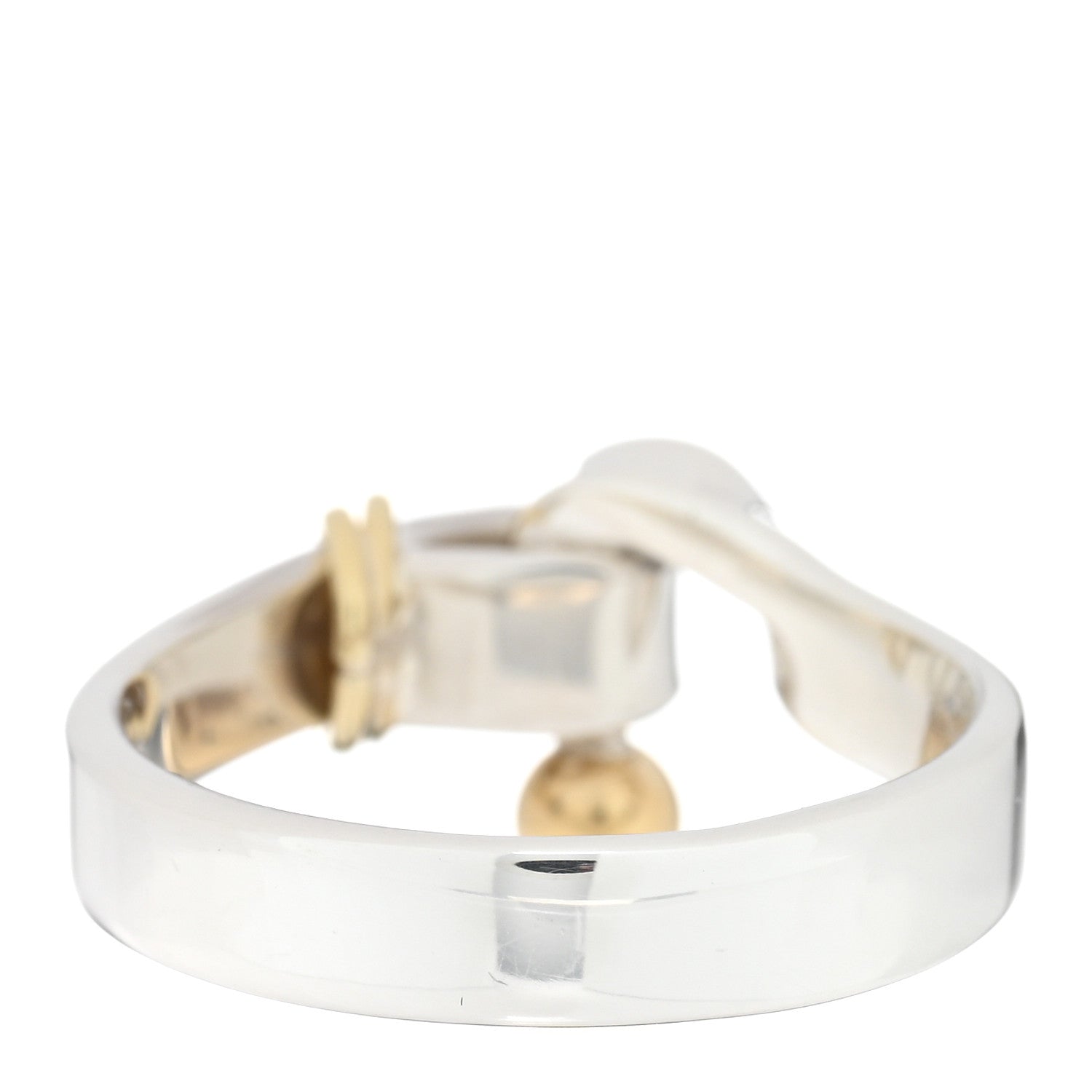 Tiffany Sterling Silver 18K Yellow Gold Hook Ring 57 8 3 of 4
