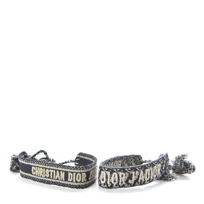 Christian Dior Woven Cotton J'Adior Friendship Bracelet Set Navy 1 of 6