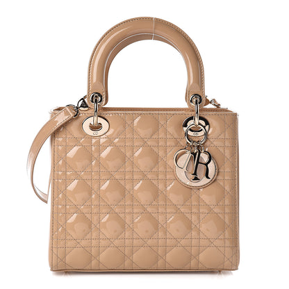 Christian Dior Patent Cannage Medium Lady Dior Beige 1 of 11