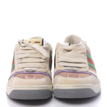 Gucci Moire Fabric Nubuck Web Womens Screener Sneakers 39 Cinnamon Dusty Milk New Lavender 2 of 9