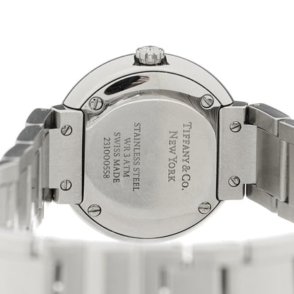 Tiffany Stainless Steel Diamond Bezel 24mm Atlas 2-Hand Quartz Watch Ice Blue 4 of 5