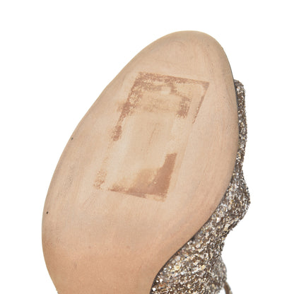Jimmy Choo Glitter Lang Sandals 37.5 Gold 8 of 15
