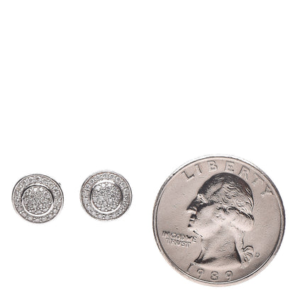 David Yurman Sterling Silver Pave Diamond 6mm Cerise Earrings 2 of 4