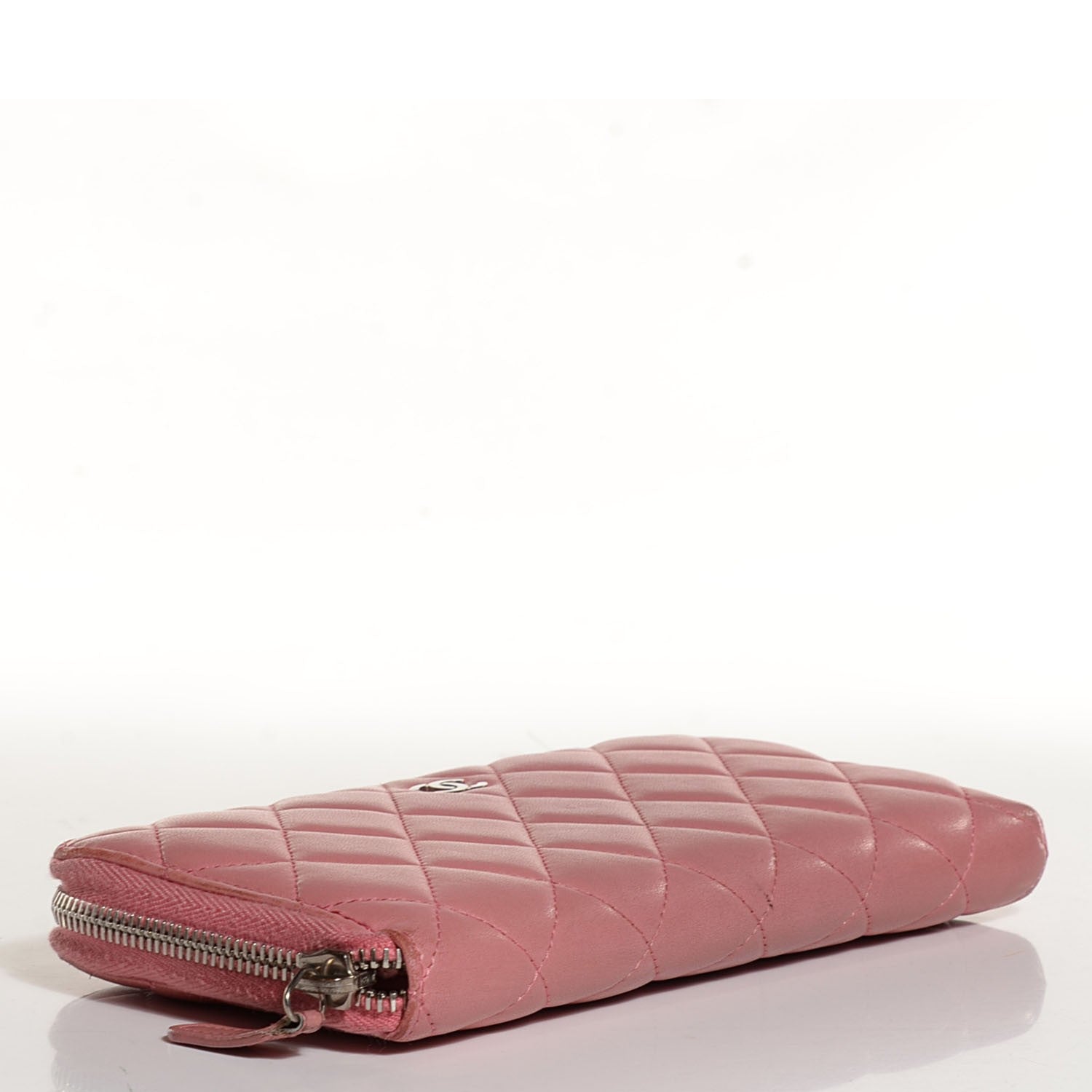 Chanel Lambskin Quilted Zip Around Wallet Pink 4 of 7