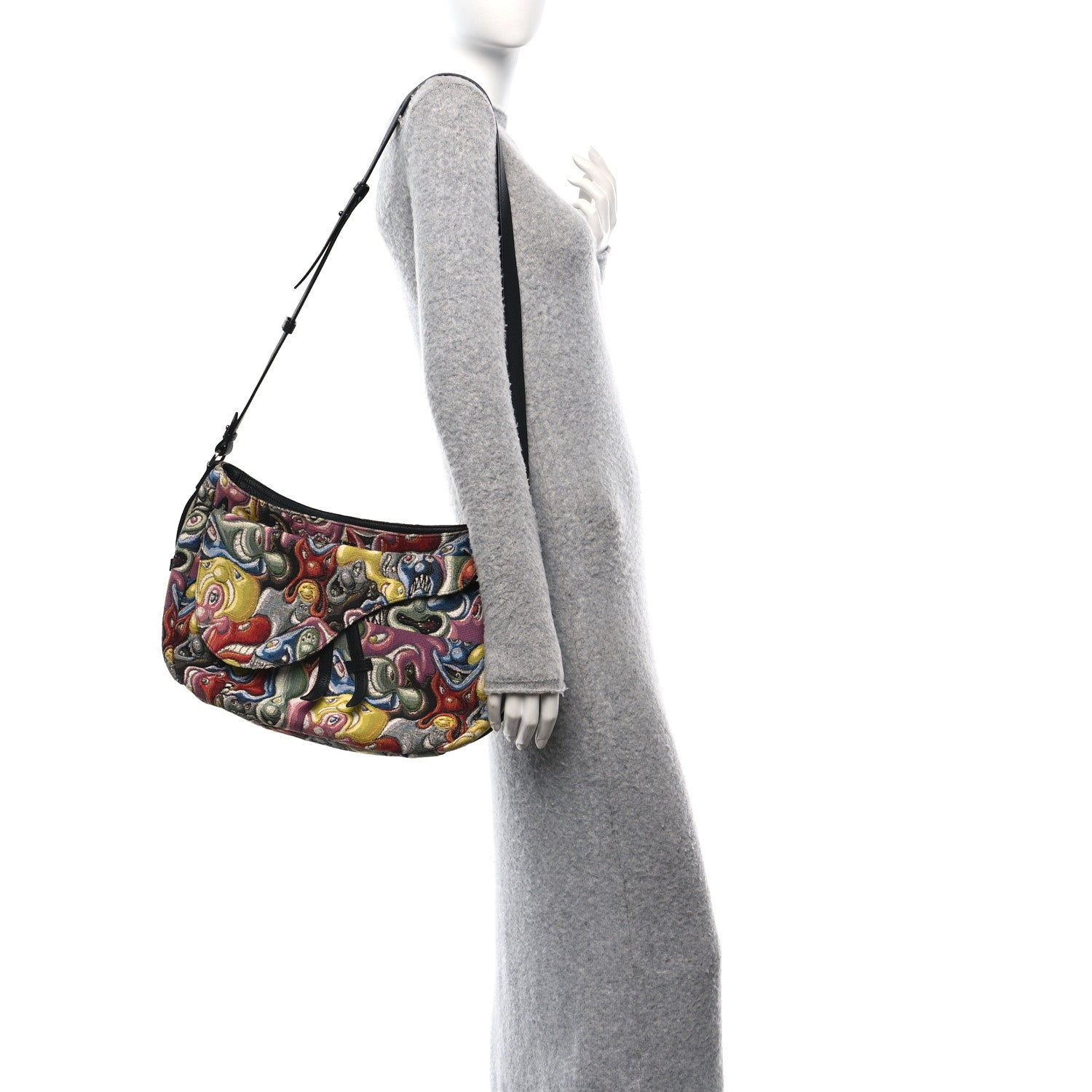 Christian Dior X KENNY SCHARF Jacquard Printed Soft Saddle Bag Multicolor 2 of 9