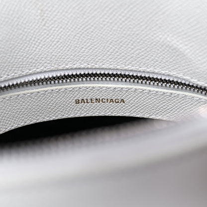 Balenciaga Signature Grained Calfskin Logo S Ville Top Handle Bag White Black 6 of 17