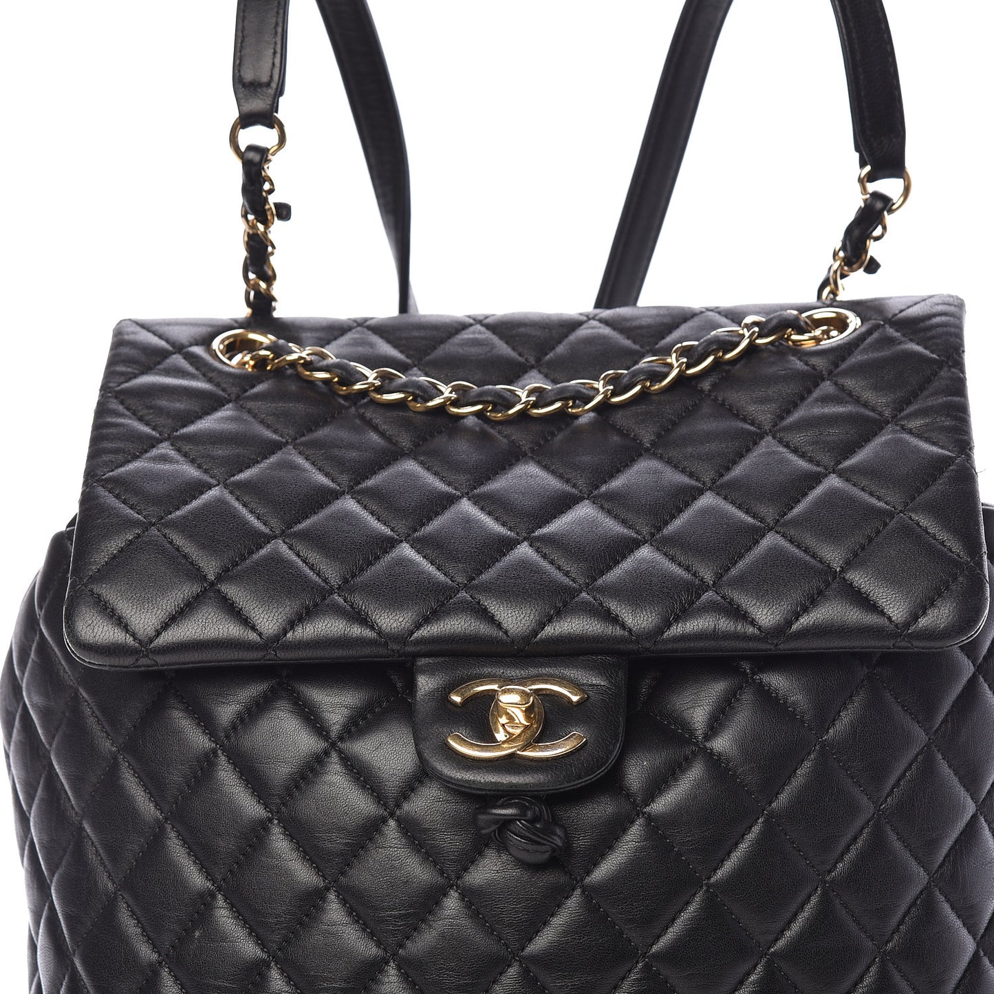 Lambskin Quilted Large Urban Spirit Backpack Black