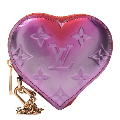 Louis Vuitton Vernis Heart Coin Purse Pink Red 1 of 8