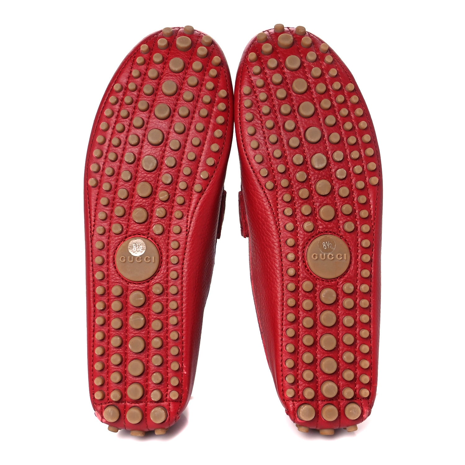 Gucci Road Calfskin Web Mens Horsebit Driver Loafers 8.5 Rosso 6 of 10