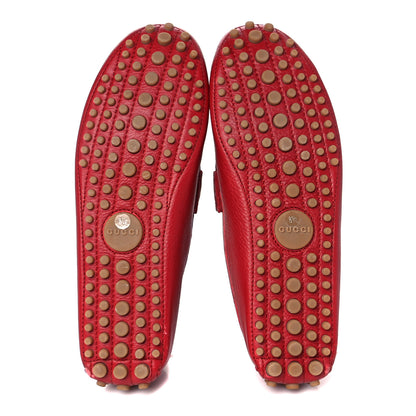Gucci Road Calfskin Web Mens Horsebit Driver Loafers 8.5 Rosso 6 of 10