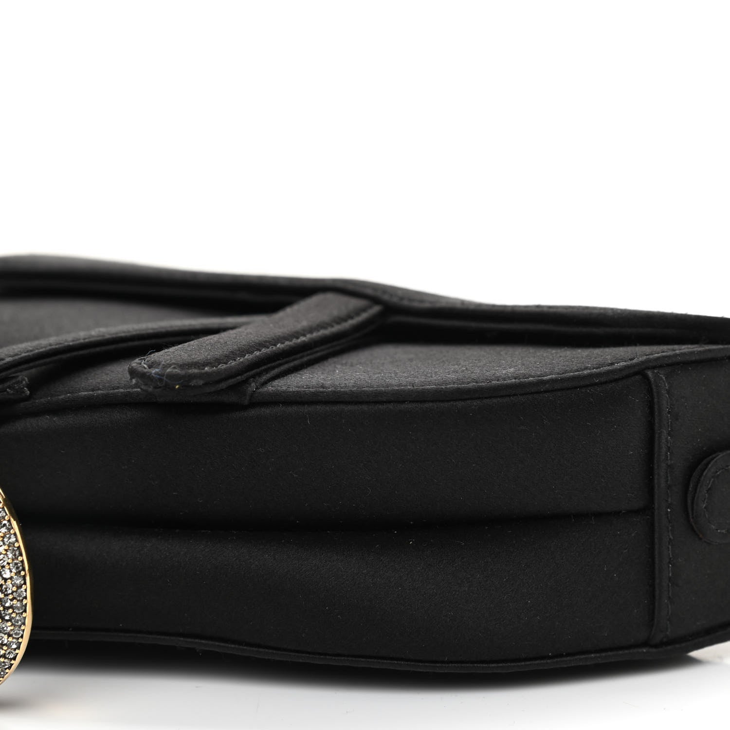 Christian Dior Satin Crystal Mini Saddle Bag Black 7 of 8