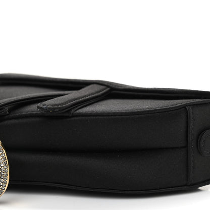 Christian Dior Satin Crystal Mini Saddle Bag Black 7 of 8