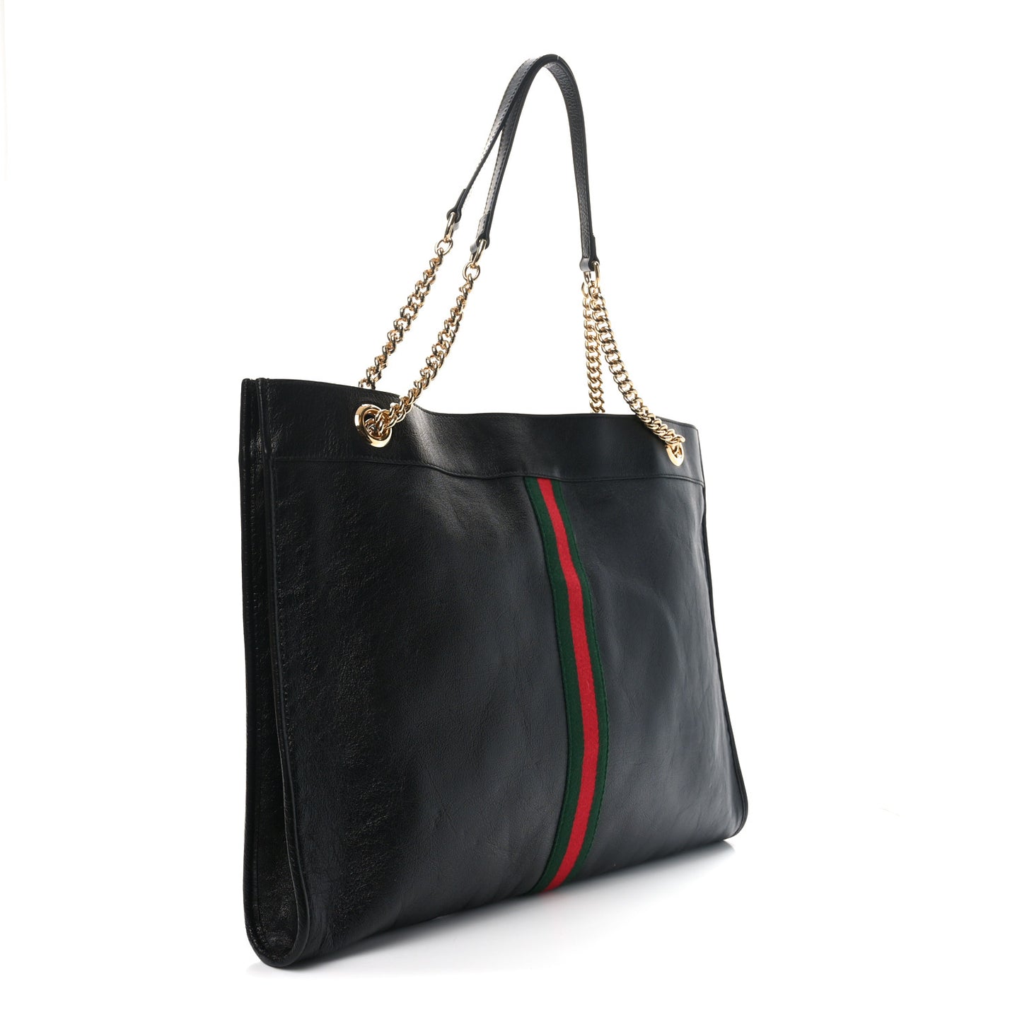 Calfskin Large Rajah Chain Tote Black