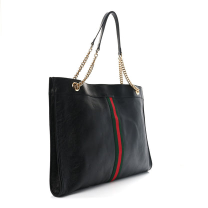 Gucci Calfskin Large Rajah Chain Tote Black 4 of 11