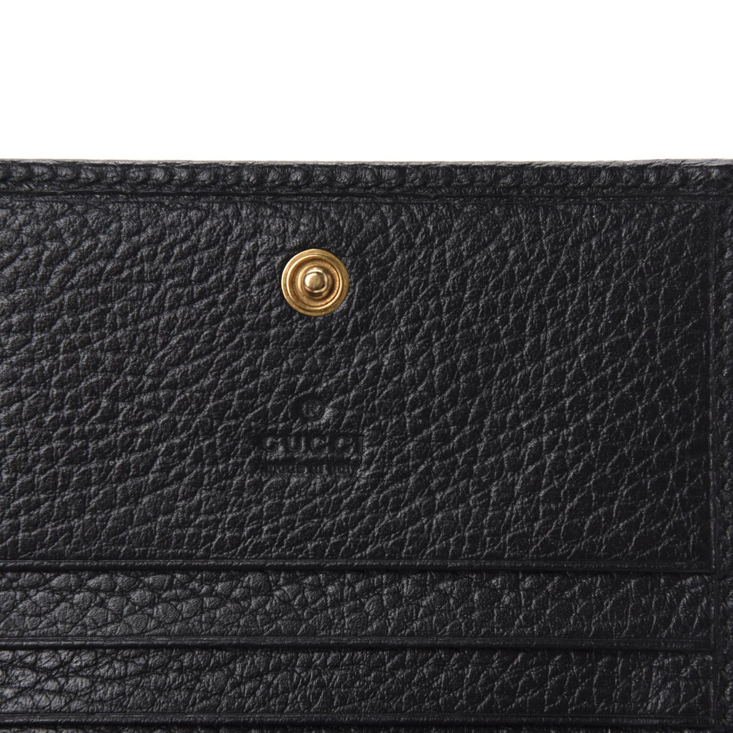 Pebbled Calfskin Butterfly Card Case Black