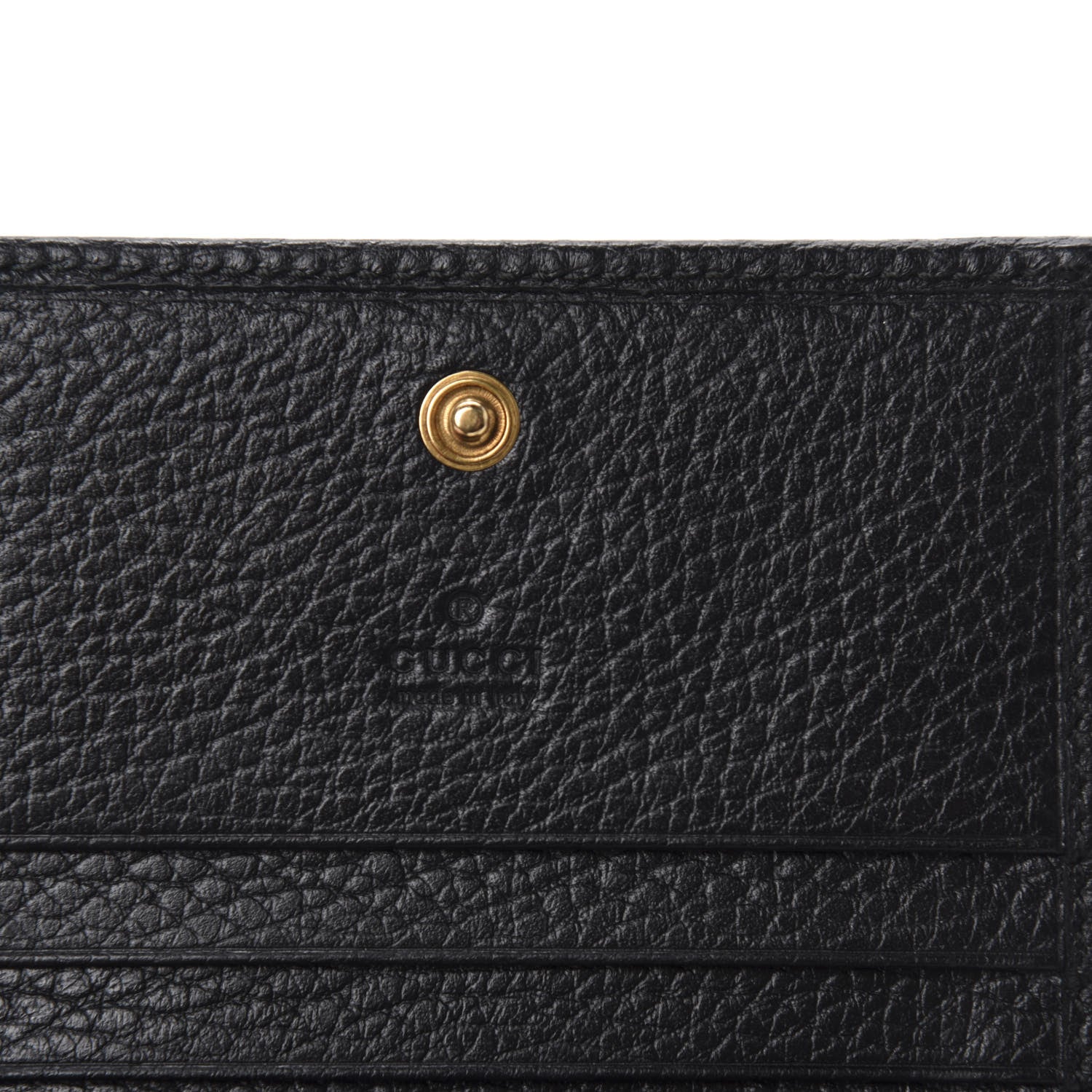 Gucci Pebbled Calfskin Butterfly Card Case Black 6 of 8