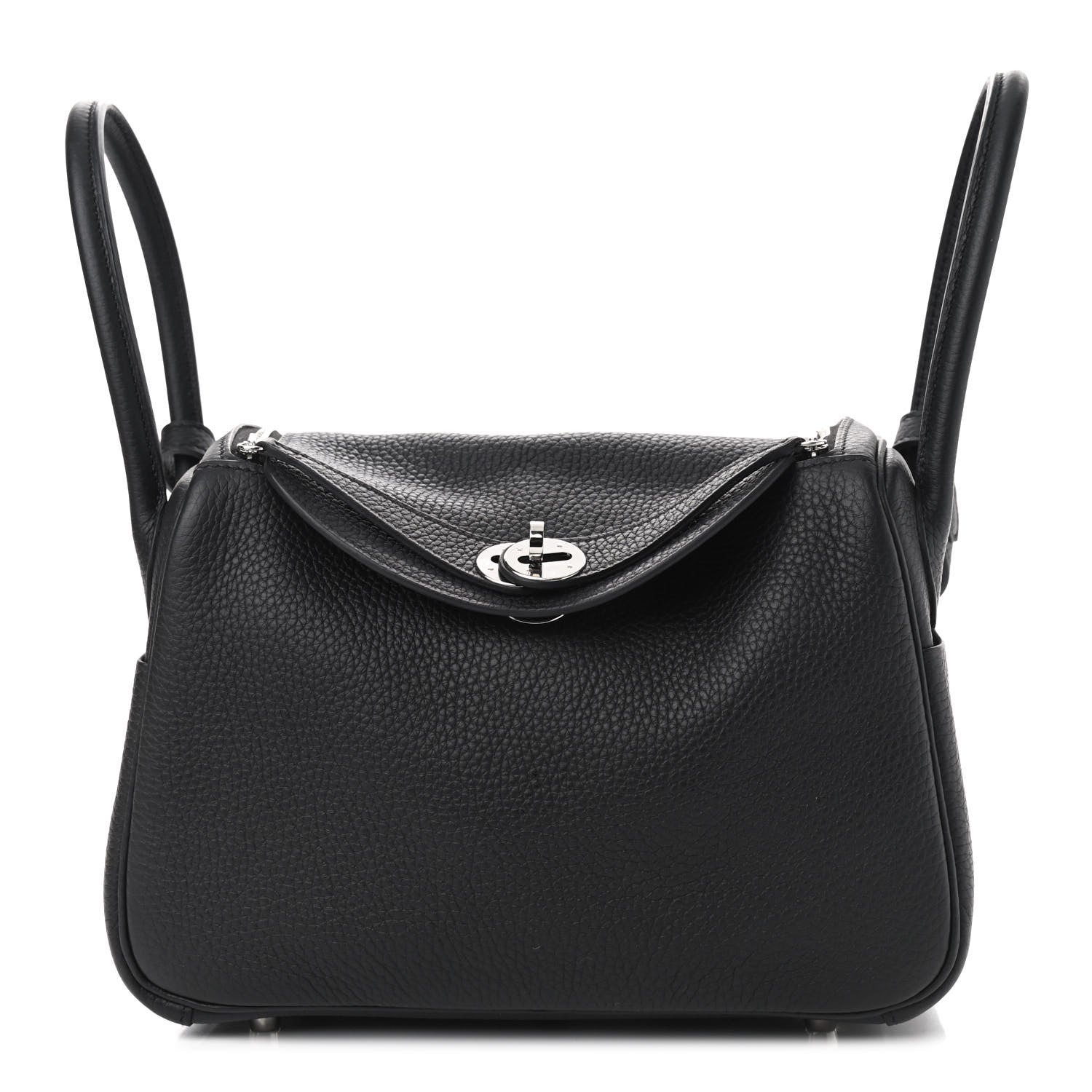 Hermes Taurillon Clemence Lindy 26 Black 1 of 9