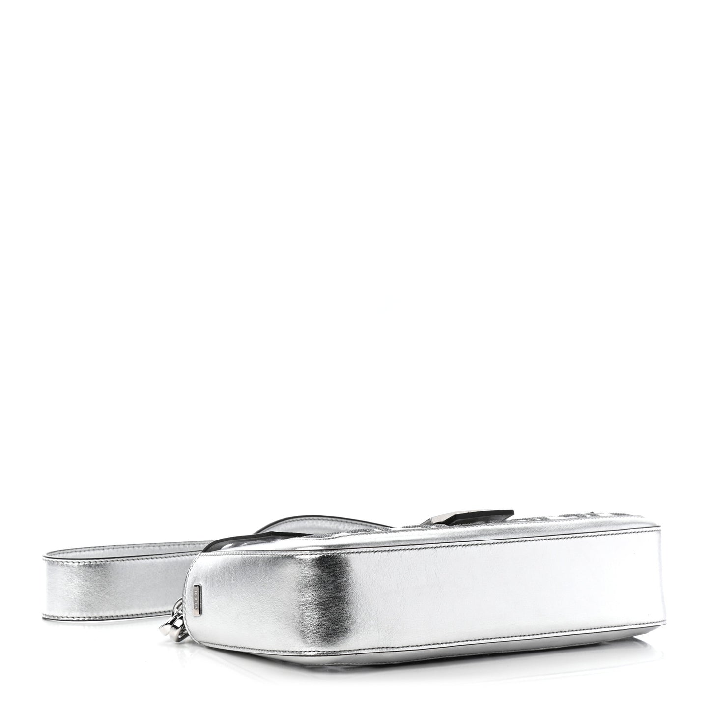 PVC Vitello Catalan Mirror Sequin FF Baguette Argento