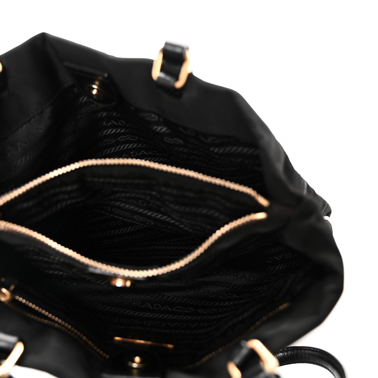 Prada Tessuto Nylon Saffiano Tote Black 5 of 9