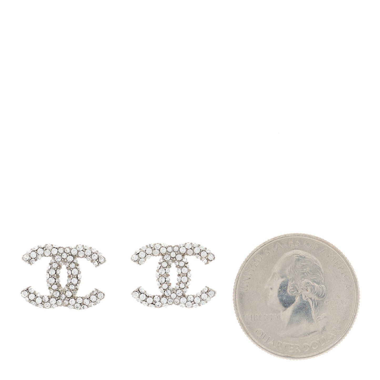 Crystal CC Earrings Silver