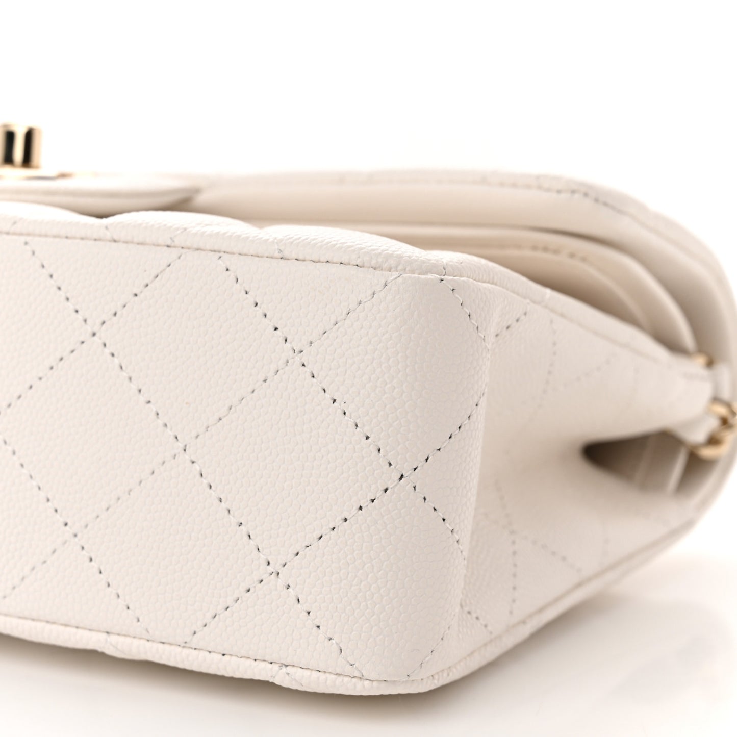 Caviar Quilted Small Double Flap White