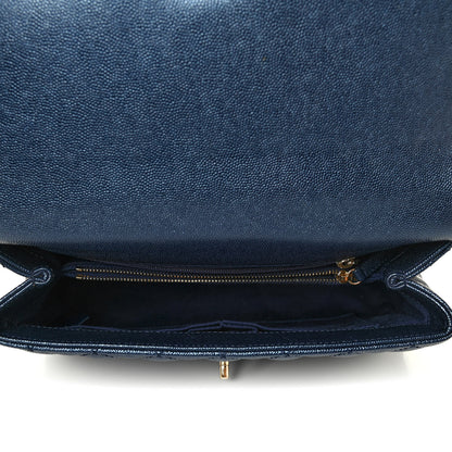 Chanel Iridescent Caviar Quilted Small Coco Handle Flap Dark Blue 4 of 4