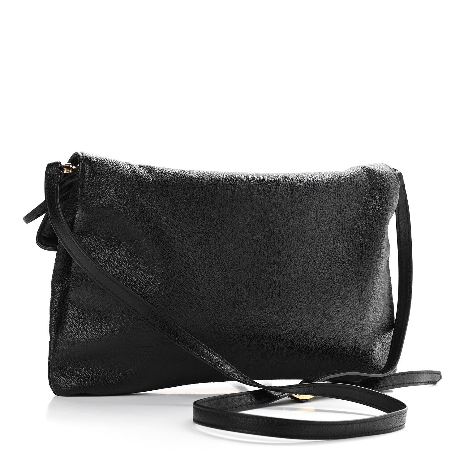 Balenciaga Chevre Gold Metallic Edge Hardware Envelope Clutch Black 3 of 9